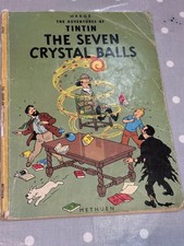 The Seven Crystal Balls. Tintin. Herge. 1973 Paperback First Edition. Fair Cond.