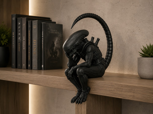 The thinking alien shelf - thinking,