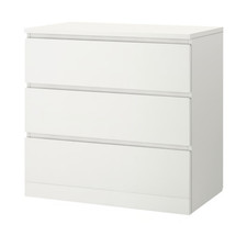 New IKEA MALM Chest of Drawers 3 4 Drawer White Bedroom Storage Unit Modern