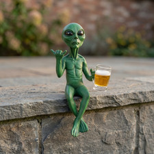 Funny Resin Alien Drinking