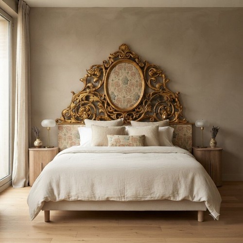 Antique headboard carved - headboard, and