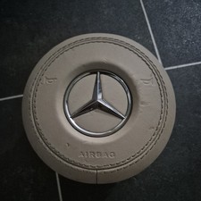 MERCEDES BENZ S CLASS FACELIFT W222 STEERING WHEEL AIRBAG CREAM LEATHER