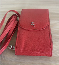 Ashwood Leather Crossbody Phone Bag Shoulder Bag Small New orange QVC