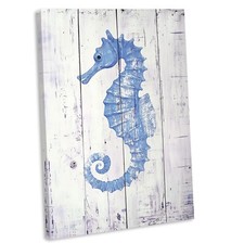 Blue Seahorse Canvas Wall Art