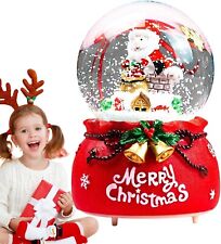 Merry Christmas LED Changing Santa Musical Red Snow Globe For Indoor Decorations
