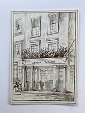 Charming Victorian Pen & Sepia Ink Drawing Of The Adelphi Theatre, London