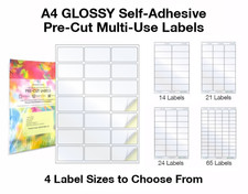 A4 Glossy Pre-Cut Labels
