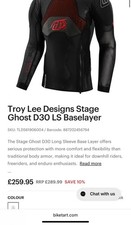 Troy Lee Armour, Jacket - STAGE Ghost D3O - Long Sleeve (Black) large 