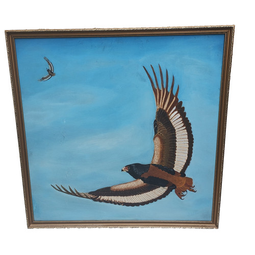 Naive oil painting eagle - painting,