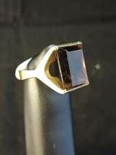 9ct/ 375 Gold Square Cut Smoky