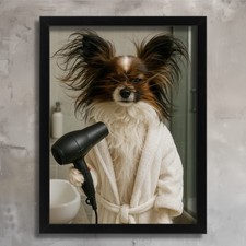 Funny Papillon Dog Wall Art