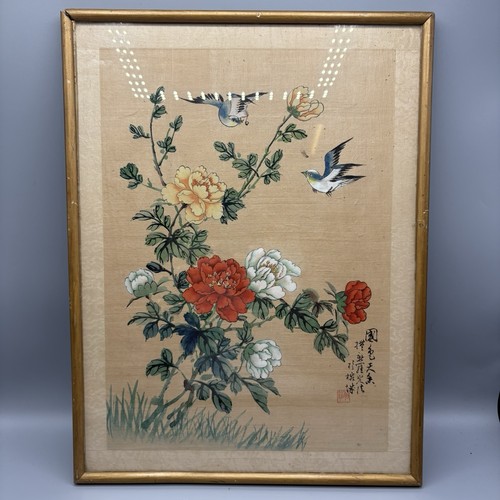 Vintage chinese silk painting - vintage,