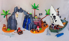 Playmobil Pirates 6679 Treasure Island & 70151 Pirate Ship with Working Motor