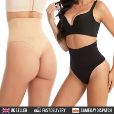 High Waist Body Shaper Tummy Control Thong Pants Shapewear Slim Underwear UK 