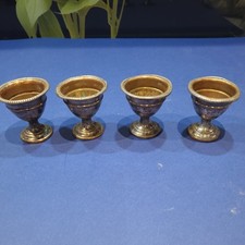 4 Antique Plate Egg Cups with