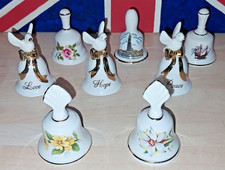 8 assorted decorative collectable china bells - 6cm tall.