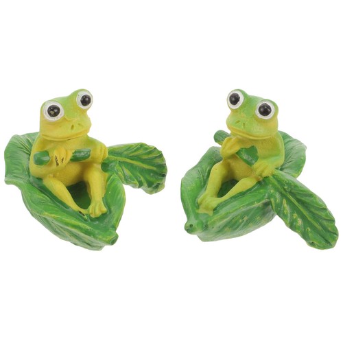2pcs resin frog - frog, green