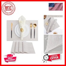 Plastic/Vinyl Placemats Set of 4 - Woven Heat Resistant Place Mats, Washable ...