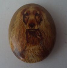 Golden Cocker Spaniel Vintage Hand Painted Large Stone/Pebble Pauline Downing