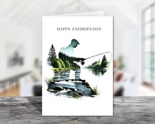 Personalised Fishing Angler Fisherman Father's Day Greetings Card - Choose Size