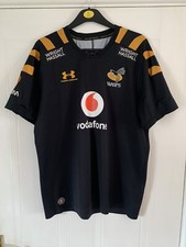 Under Armour Mens Wasps 2019-2020 Rugby Shirt Size XL Black Embroidered GC