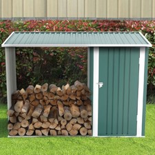 Outdoor Metal Log Store Pent