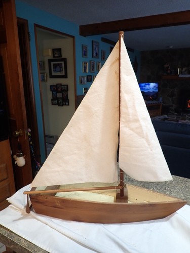 Vintage large wood boat pond - vintage,