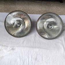 Pair Of Genuine Vintage Lucas M5 Inner Headlights 