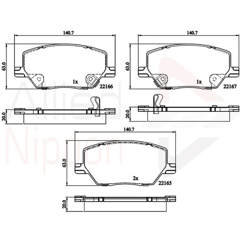 Brake pads set for - pads, fiat
