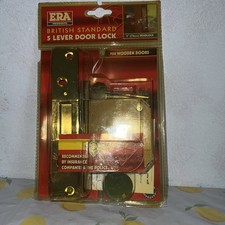 ERA PRODUCTS 5 LEVER DOOR LOCK. 3" (76mm) DEADLOCK. For Wooden Doors.