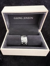 Rare Georg Jensen 23 Diamonds/ White Gold Fusion Ring (3 Pieces)Size N 