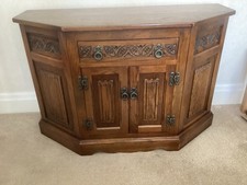 Wood Bros Old Charm Oak Canted Cupboard Cabinet