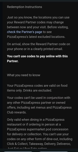 Pizza express tesco clubcard - pizza,
