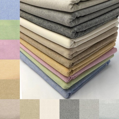 Cotton linen look fabric plain - fabric,