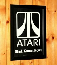 1999 Atari Start Game Now! Old Logo Vintage Rare Promo Poster / Ad Art Framed