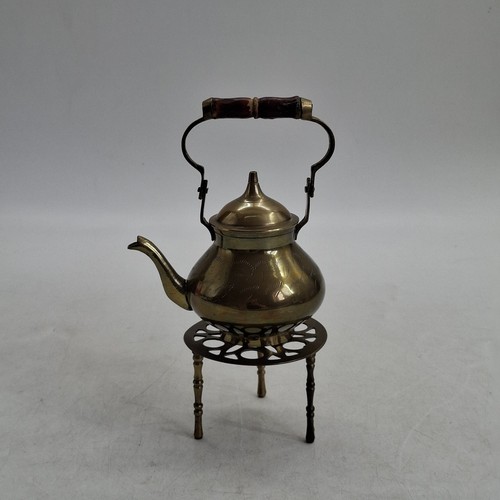Vintage miniature brass teapot - vintage,