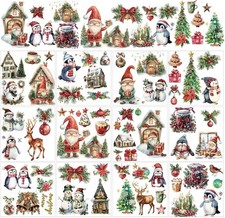Arricraft 12 Sheets Christmas Theme Rub on Transfers for Crafts and Furniture, S