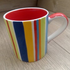 Whittard of Chelsea Mug Multicolour Stripes Red Inner Whittards Excellent