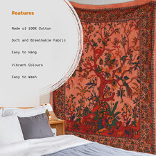 Orange tree life tapestry - life,