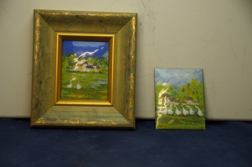 Set enamel paintings - set,
