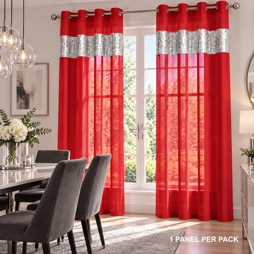 Sparkle sequin voile - voile, eyelet