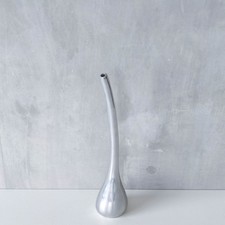 Vintage 90s  sculptural sand cast aluminium sculptural organic form tall vase