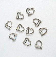 10 X DIAMANTE CURVED HEART