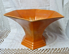Antique Large Royal Doulton Edwardian Orange Lustre Ceramic Vase 11.5" x 7"