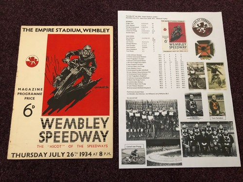 Speedway programme pre war