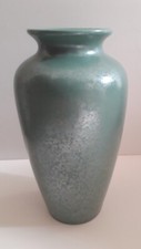 Vintage Poole Pottery 1950s Mottled Lustre Duck Egg Freeform Vase Dolphin Mark