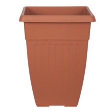 42cm Tall Basic Planter Athens Traditional Terracotta Square Pot Garden Plants