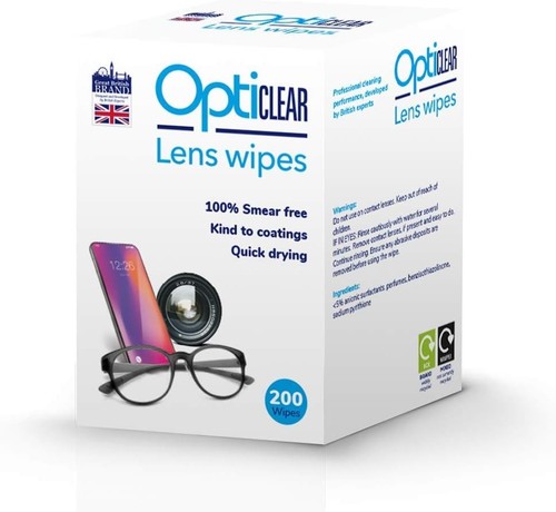 Opticlear lens cleaning wipes - lens,