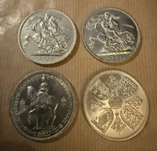 2 X 1951 GEORGE VI CROWN AND 1953 And 1960 ELIZABETH II CROWNS.