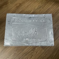 Vintage Galvanised Wall’s Ice Cream Crate – Embossed Metal Box – c.1960s